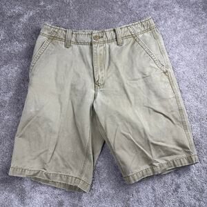 Aéropostale A87 Khaki Flat Front Shorts Size 32 11" Inseam Preppy Casual
